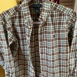 Boys Ralph Lauren long sleeve shirt plaid size 1012